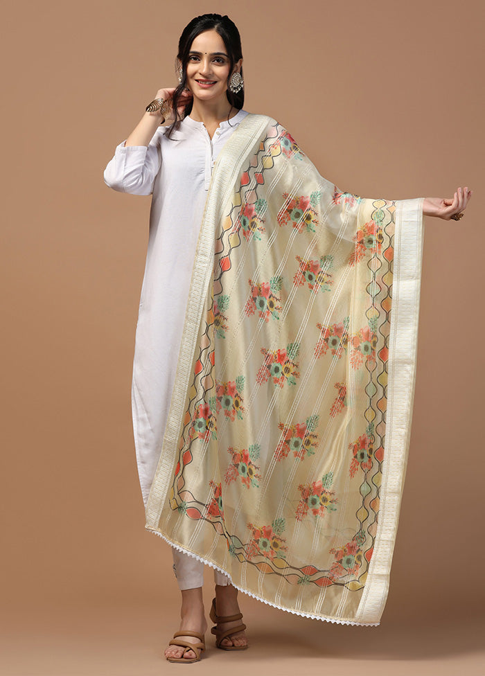 Cream Organza Dupatta