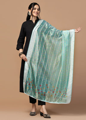 Sea Green Organza Dupatta