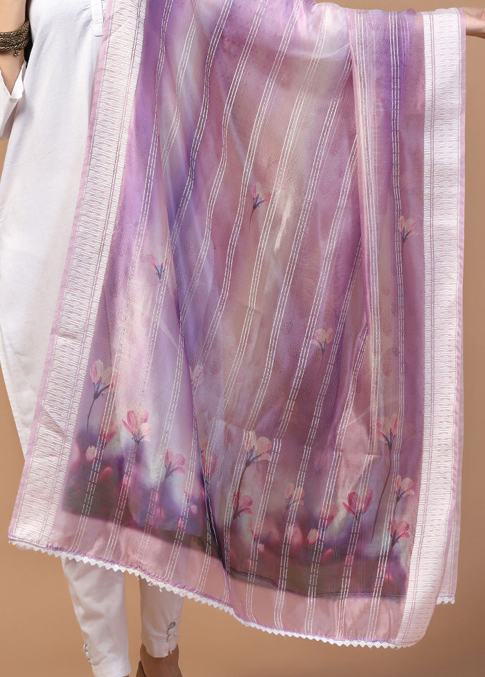 Purple Organza Dupatta