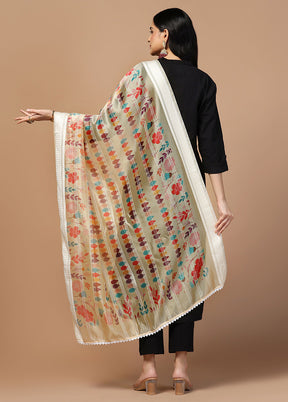 Peach Organza Dupatta