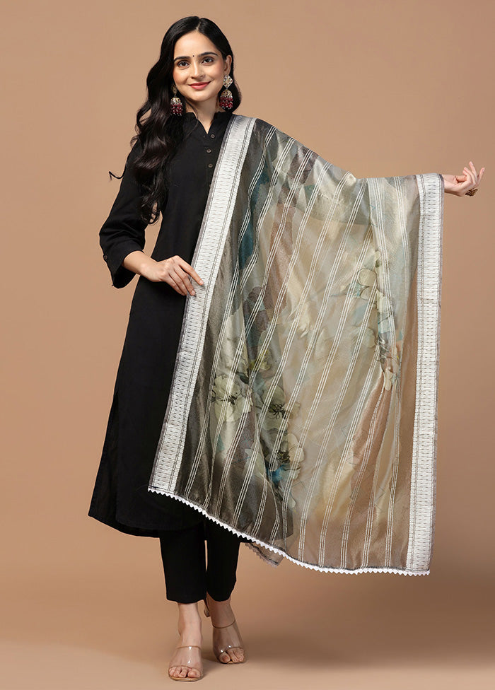 Grey Organza Dupatta