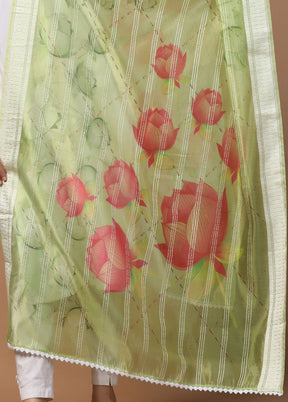 Green Organza Dupatta