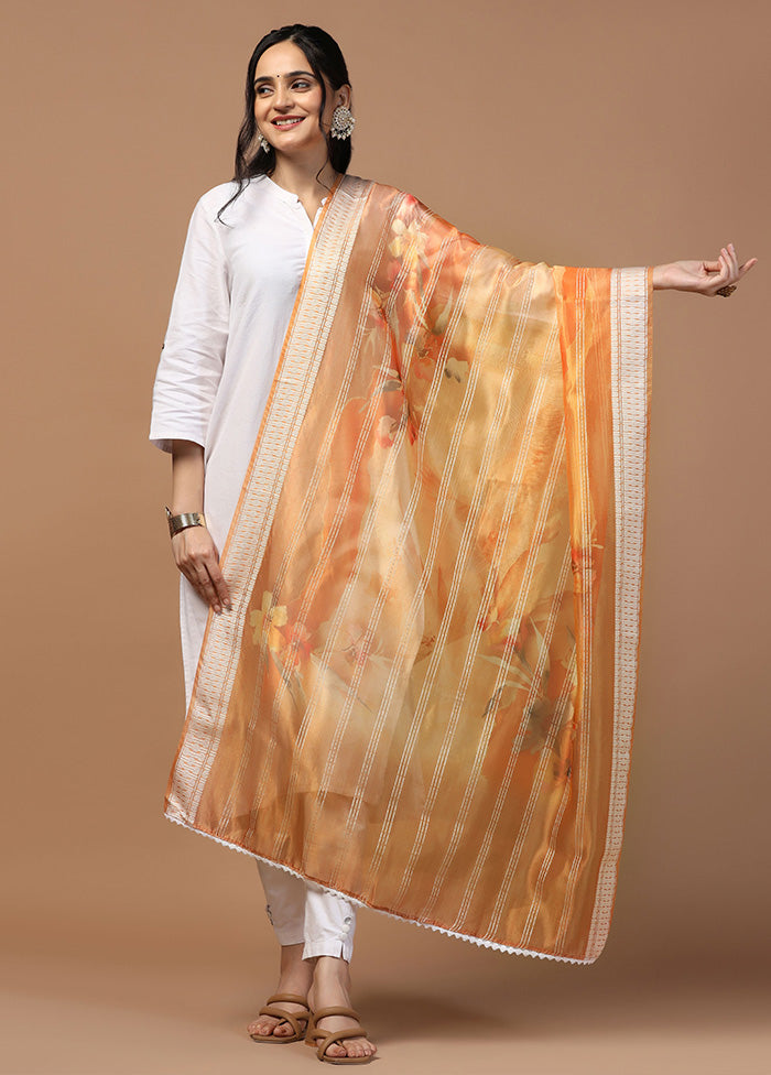 Orange Organza Dupatta