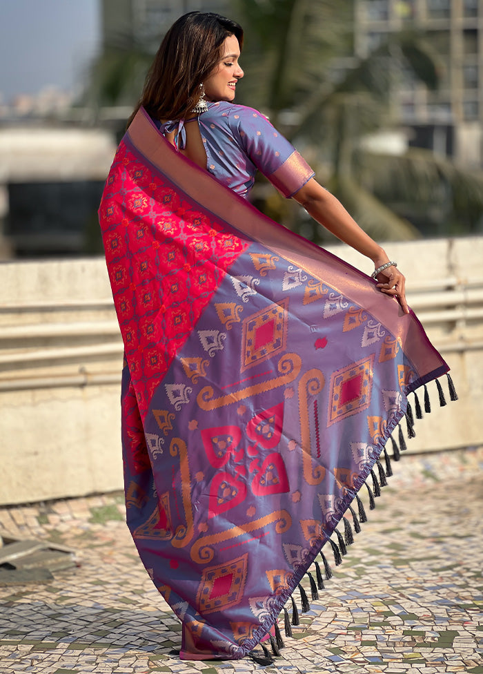 Pink Spun Silk Saree With Blouse Piece