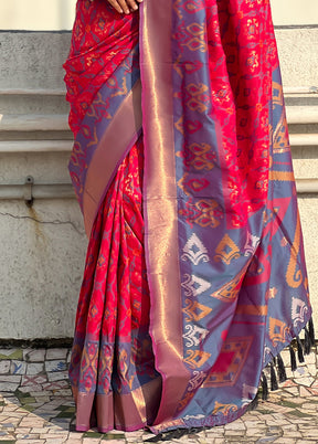 Pink Spun Silk Saree With Blouse Piece