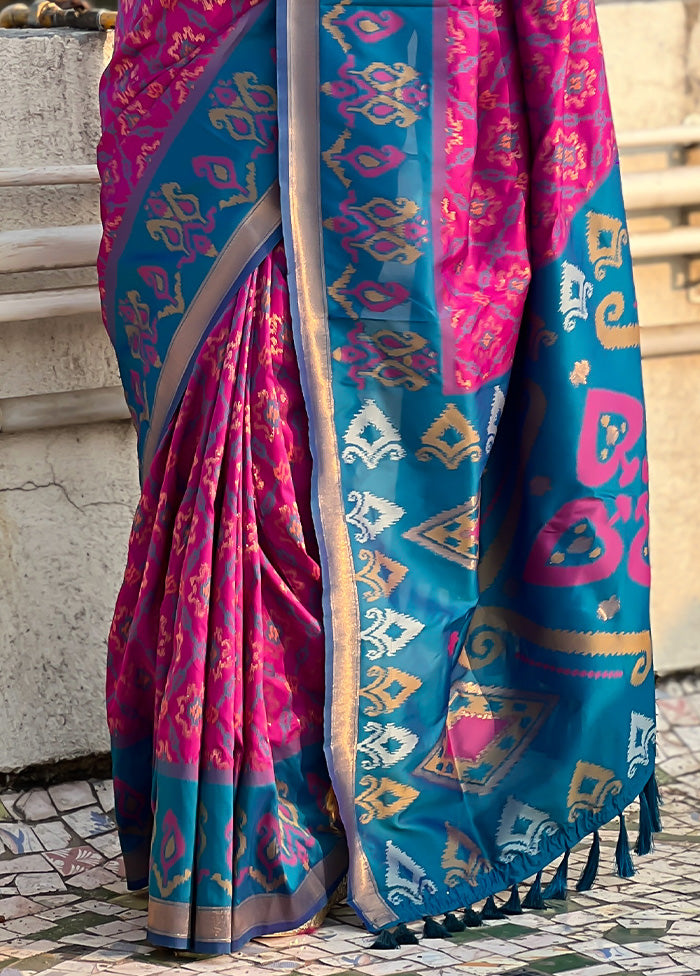 Purple Spun Silk Saree With Blouse Piece