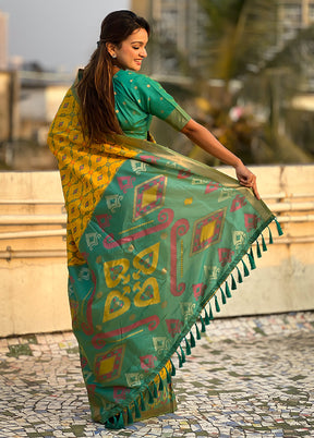 Mustard Spun Silk Saree With Blouse Piece