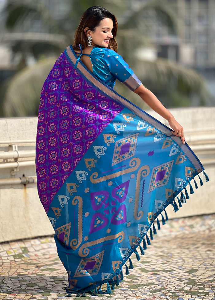 Lavender Spun Silk Saree With Blouse Piece