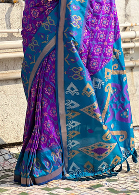 Lavender Spun Silk Saree With Blouse Piece