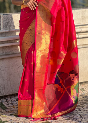 Pink Spun Silk Saree With Blouse Piece