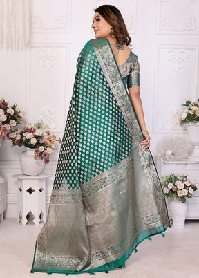 Rama Organza Saree With Blouse Piece