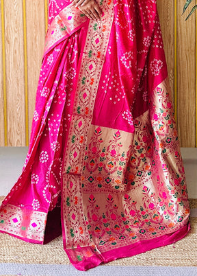 Pink Spun Silk Saree With Blouse Piece