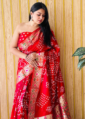 Orange Spun Silk Saree With Blouse Piece