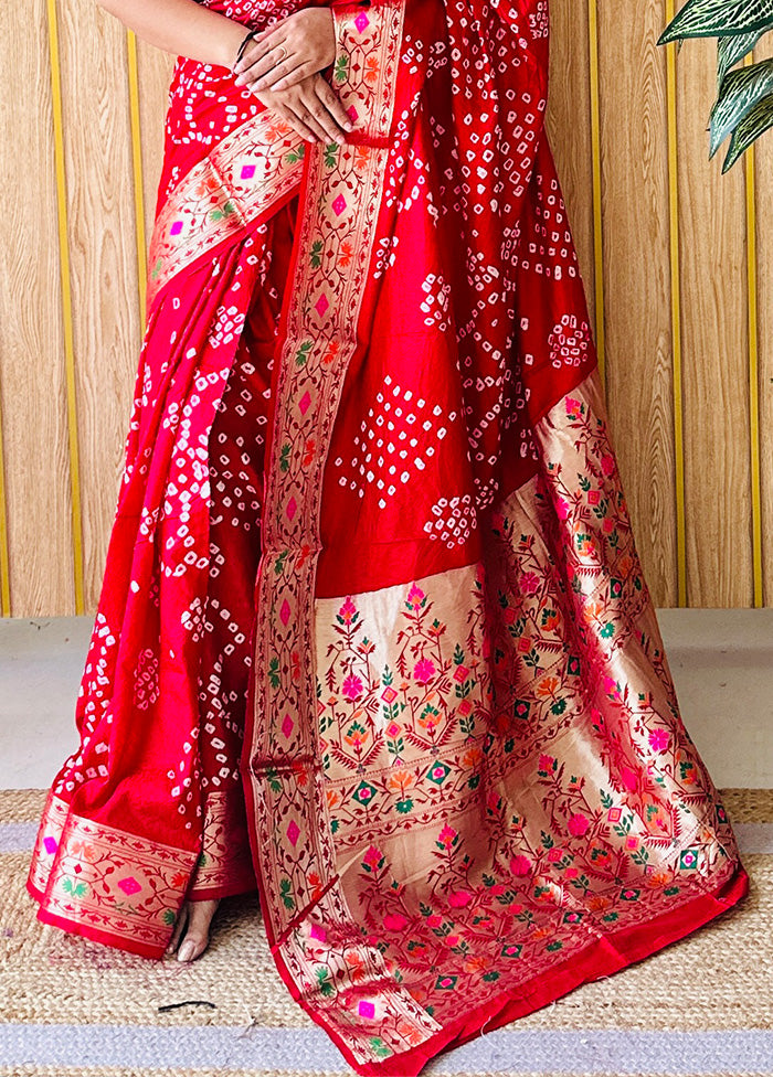 Orange Spun Silk Saree With Blouse Piece