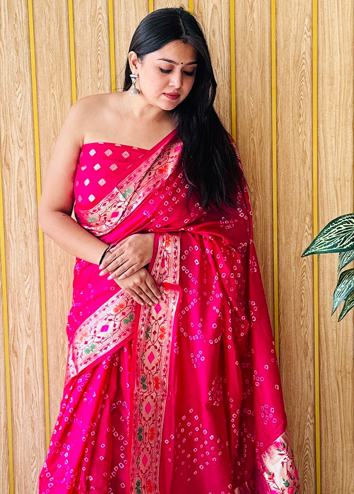 Red Spun Silk Saree With Blouse Piece