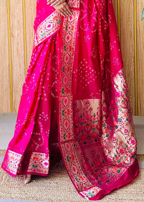 Red Spun Silk Saree With Blouse Piece