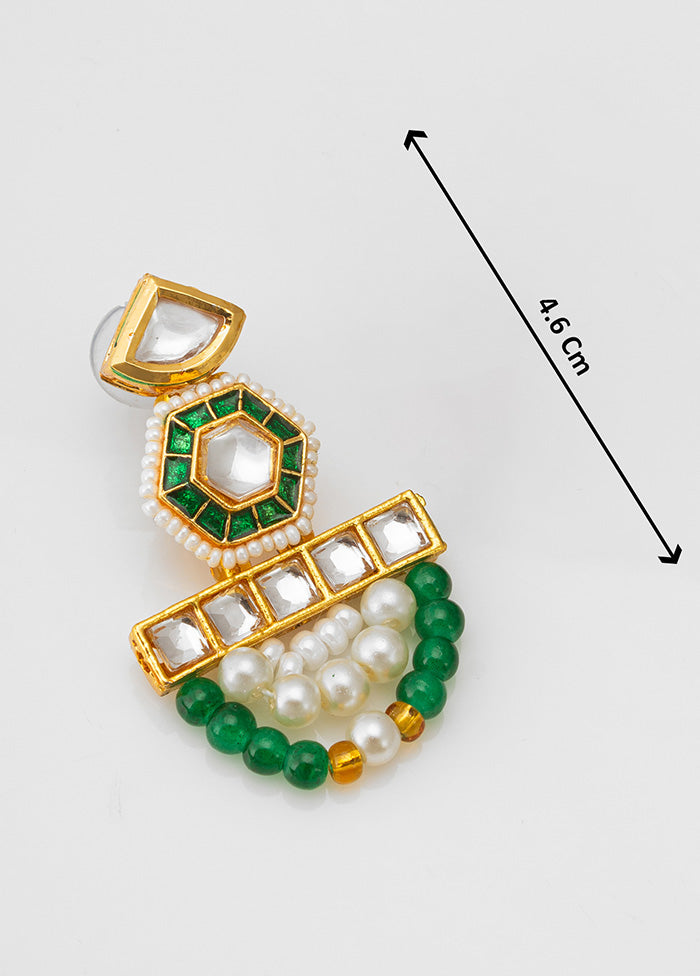 Green Brass Artificial Pearl And Kundan Work Necklace