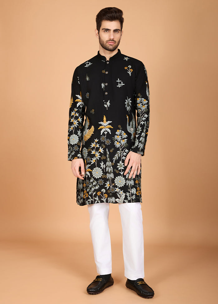 Black Viscose Kurta
