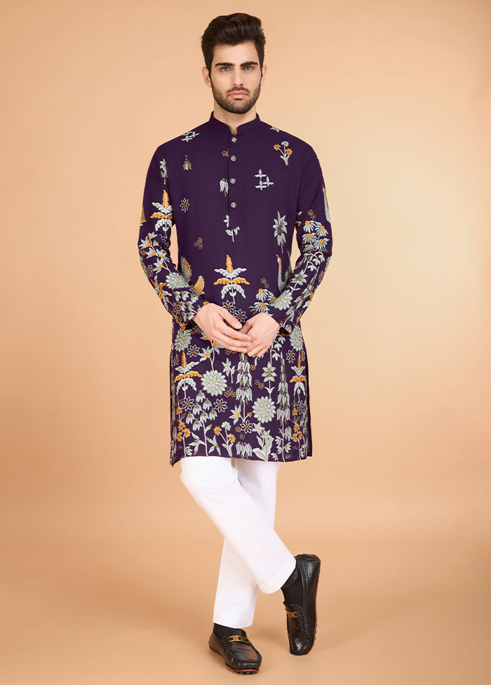 Purple Viscose Kurta
