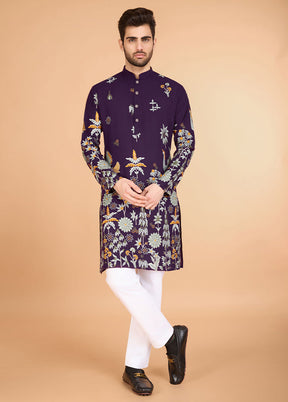 Purple Viscose Kurta