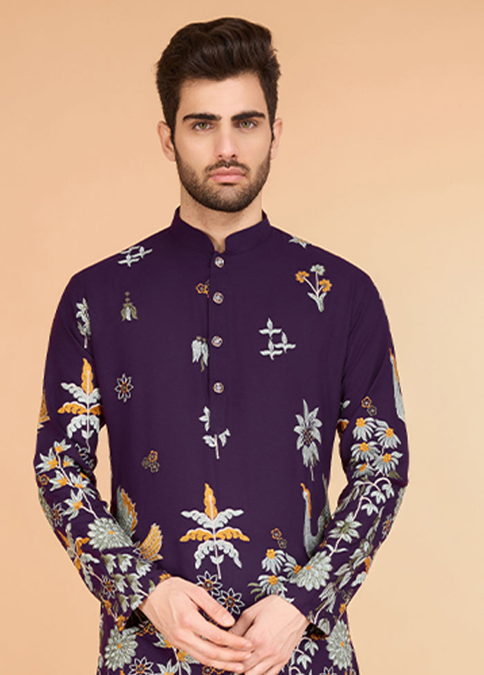 Purple Viscose Kurta