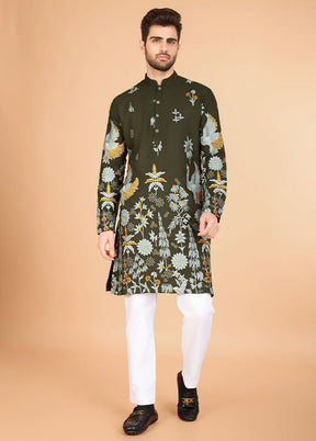Green Viscose Kurta