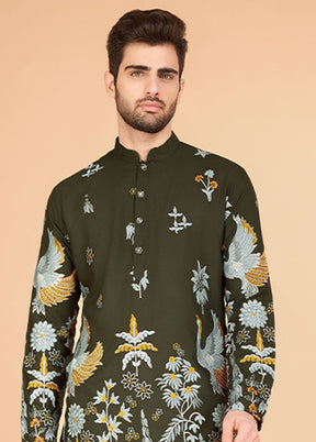 Green Viscose Kurta