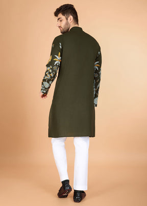 Green Viscose Kurta