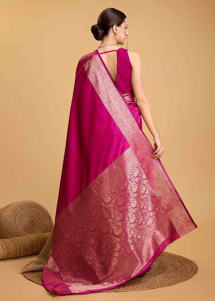 Pink Spun Silk Saree With Blouse Piece