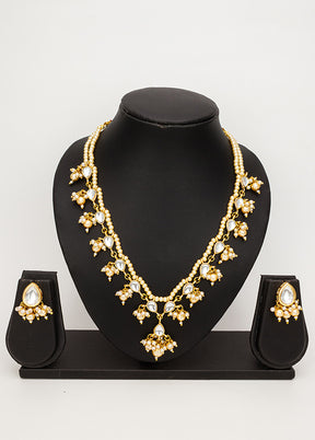 White Brass Kundan Stone Work Necklace