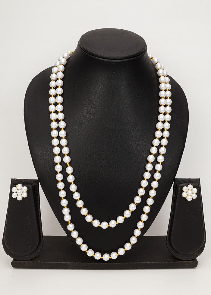 White Pearl Kundan Stone Work Necklace