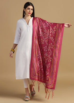 Pink Banarasi Silk Dupatta