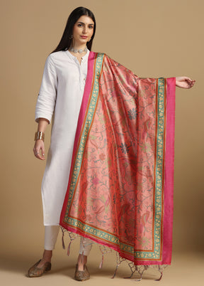 Pink Banarasi Silk Dupatta