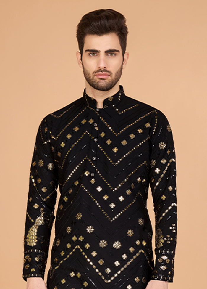 Black Viscose Kurta