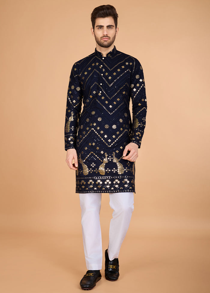 Blue Viscose Kurta