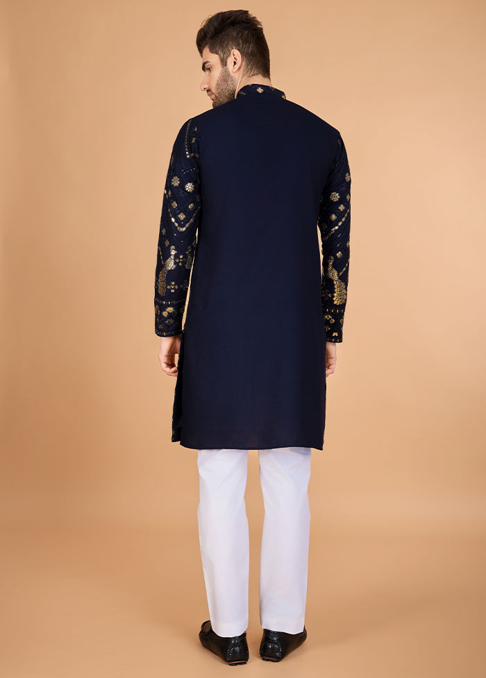 Blue Viscose Kurta