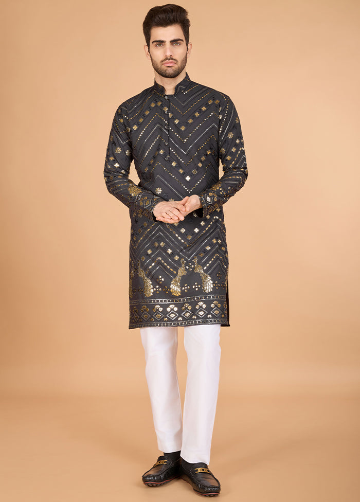 Grey Viscose Kurta