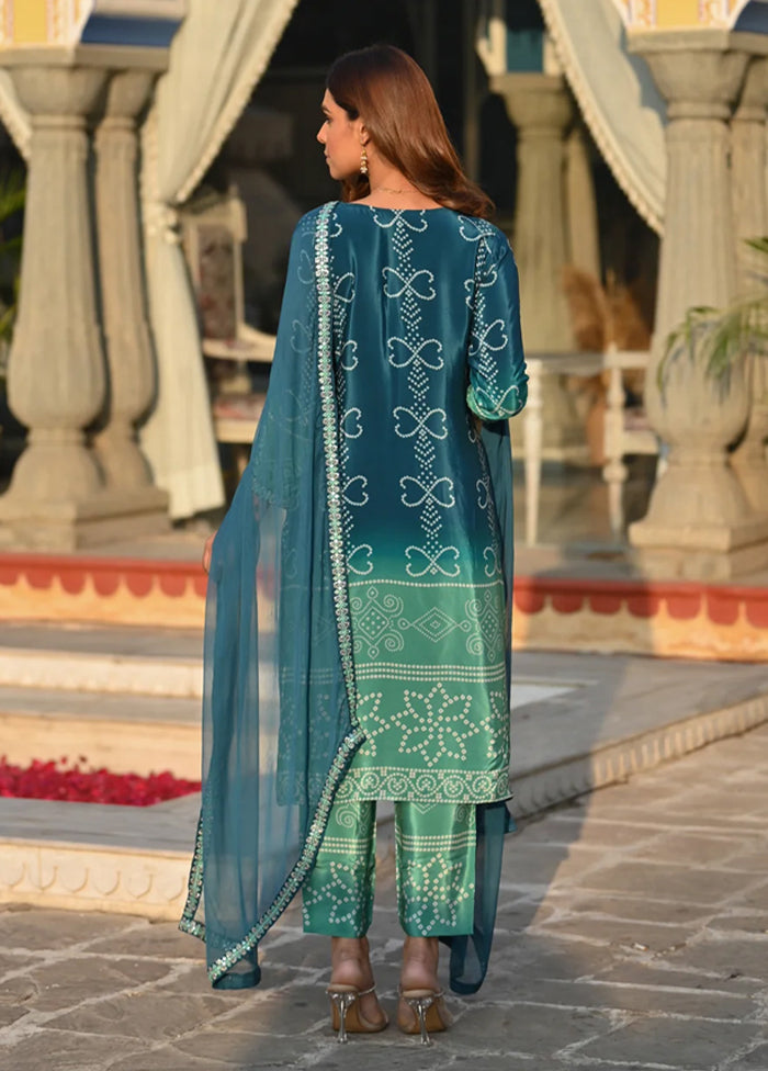 3 Pc Rama Readymade Silk Dupatta Suit Set