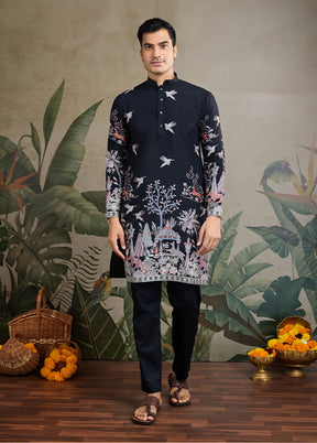 Black Viscose Kurta