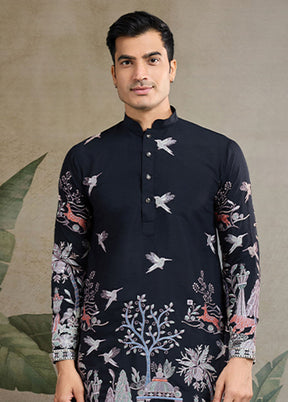 Black Viscose Kurta