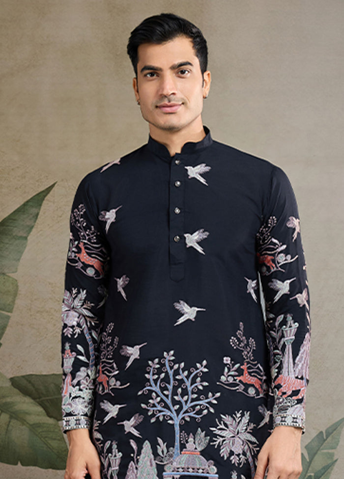 Black Viscose Kurta