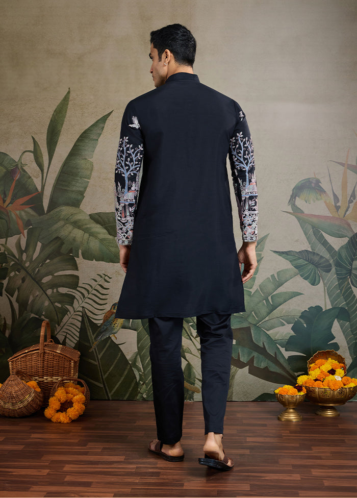 Black Viscose Kurta