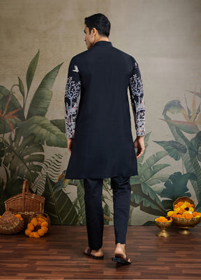 Black Viscose Kurta
