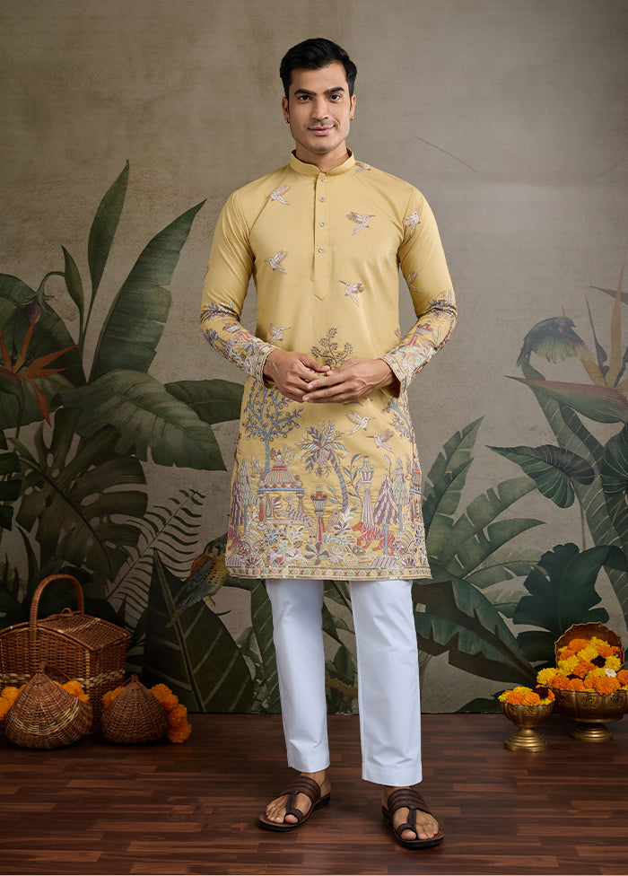 Yellow Viscose Kurta