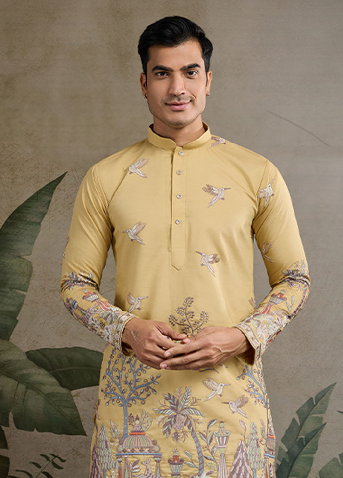 Yellow Viscose Kurta