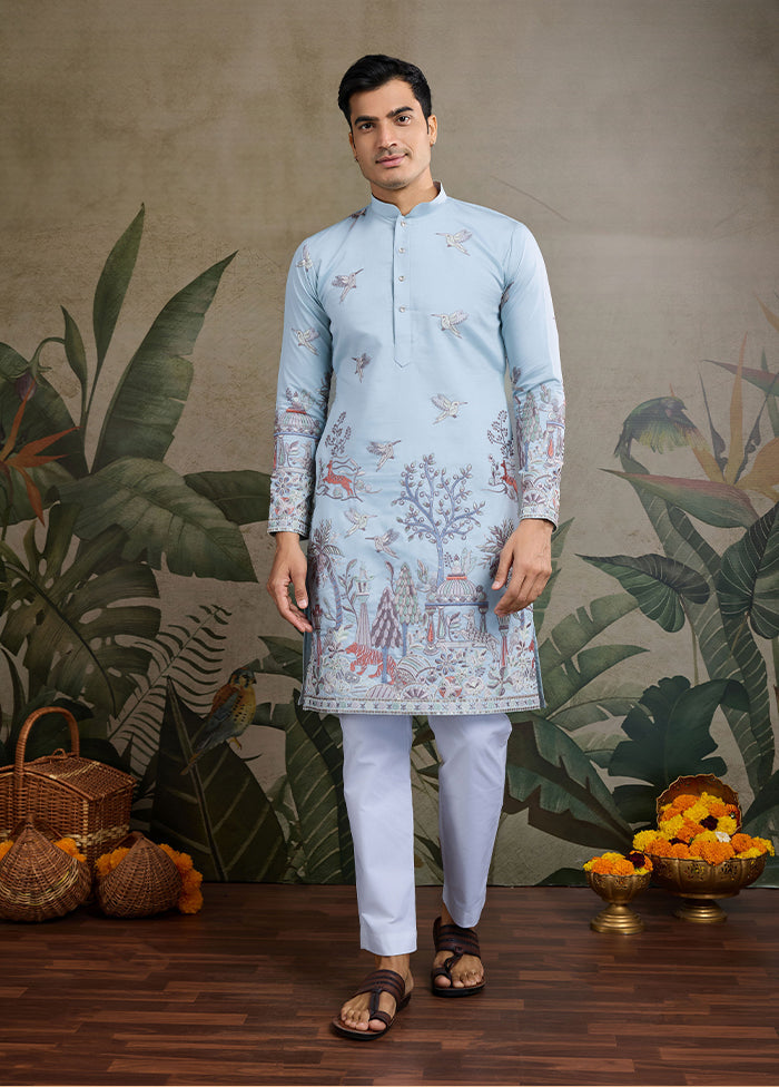 Blue Viscose Kurta