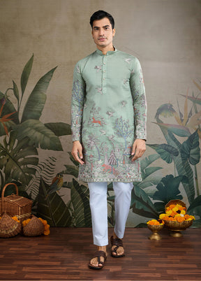 Green Viscose Kurta