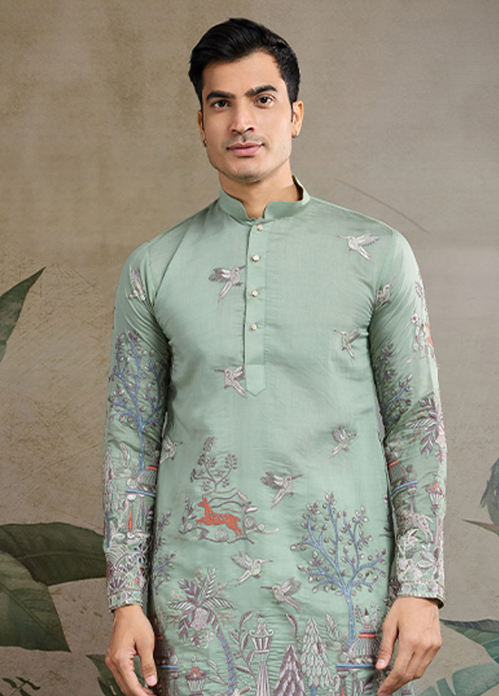 Green Viscose Kurta