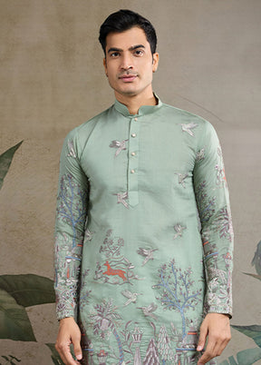 Green Viscose Kurta