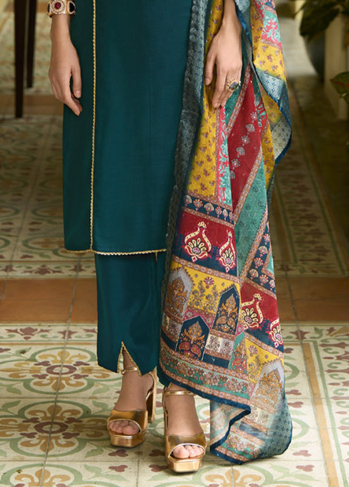 3 Pc Rama Readymade Silk Dupatta Suit Set